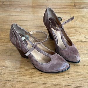 Distressed heel Mary Jane type shoe . Frye